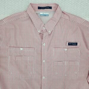 Columbia PFG Super Tamiami Shirt Men XL Plaid Short Sleeve Fishing Omni-Shade